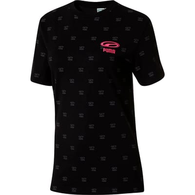 Puma Womens OG All Over Print Tee Grafisch T-shirt Grijs 845065 01
