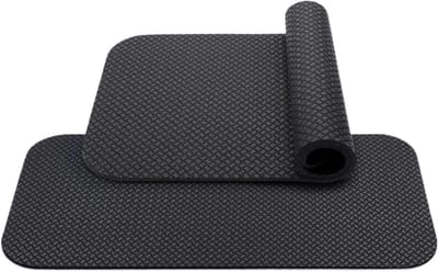 Hometrainermat - Fitnessmat - Bescherming Vloer - Opvouwbaar Ontwerp - 63.5 x 30 cm - Zwart