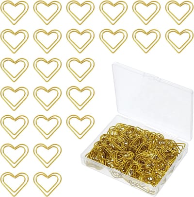 100 Stuks Liefde Hartvormige en Kruis Paperclips - Roestvrij Staal Metalen Bladwijzers voor Document, Notitie en Bruiloft Decoratie