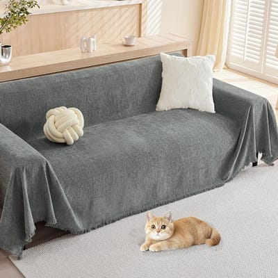 Zachte Chenille Sofa Bescherming - Anti-Scratch Hoes voor Huisdieren en Kinderen - Geschikt voor 1/2/3/4 Zits Sofas - 180 x 300cm