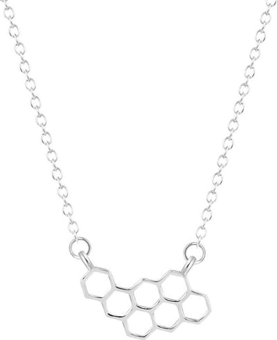 24/7 Jewelry Collection Honingraat Ketting - Bijenkorf - Zilverkleurig