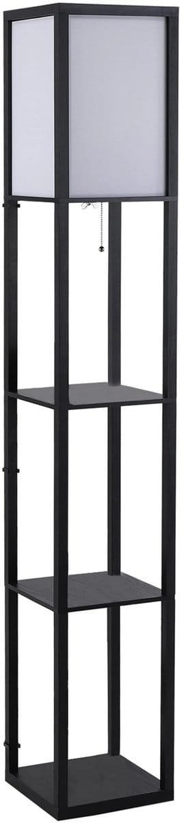 Roossentials vloerlamp - Lamp - Staande vloerlamp - Met 3 planken - Moderne vloerlamp - Voor woonkamer, slaapkamer of kantoor - PVC