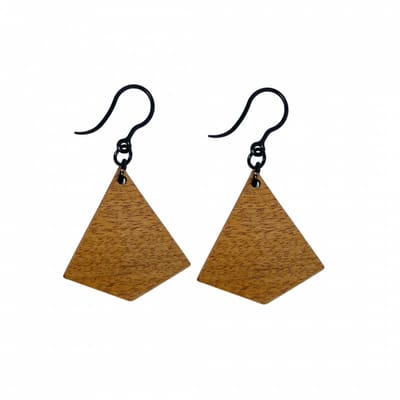 Allergievrij oorbellen-hout -bruin-Charme Bijoux