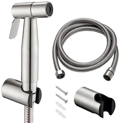 Dailygoods- Handdouche Set - Roestvrij Staal 304 - Handbidet Sproeier - Doucheslang 150 cm - Wandmontage - Licht Drukkend Ontwerp - Bidet