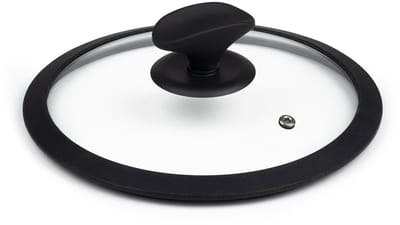 Rosmarino Pandeksel 20 cm - Universeel - Pannendeksel met siliconen rand - Anti Spatdeksel voor Pannen - Zwart