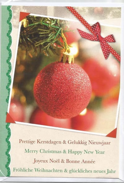 Kerstkaarten nr. 62  10 stuks Int. Tekst.