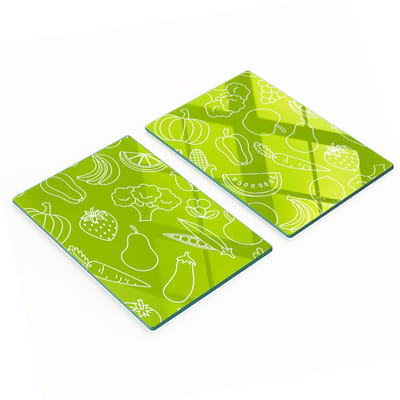 Decoratieve snijplanken van gehard glas voor fruit en groenten, 2x40x52 cm