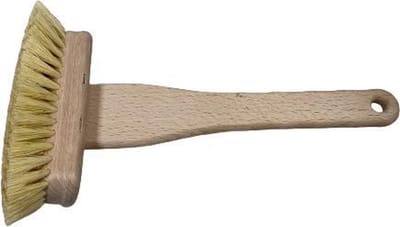Badkuipborstel, -schrobber van natuurlijke materialen fiber + beukenhout met steel lengte 27 cm