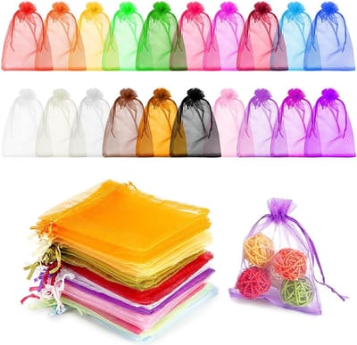 Organza zakjes 100 stuks 10 kleuren 7 x 9 cm voor sieraden en cadeaus