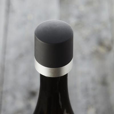 Point-Virgule champagnestop uit kunststof zilver ø 4cm H 4.5cm