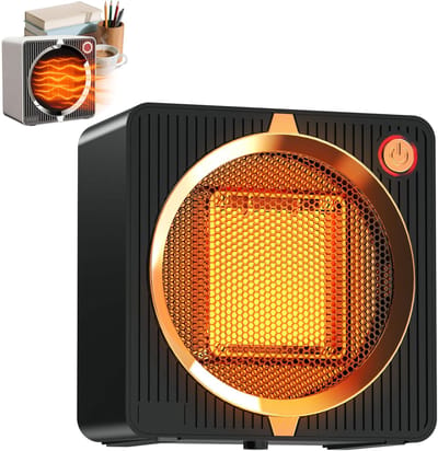 Handy Heater -Elektrische kachel-Kamer verwarming-Mini heater-500W - 14*7*14cm - Kachel - PTC keramische elektrische verwarmingselementen - Persoonlijke ventilatorkachel - Kachel - Verwarming - Oververhittings- en kantelbeveiliging - Zwart