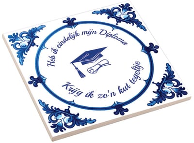 Spreuktegel rijbewijs Geslaagd Diploma - Geslaagd - Spreuktegel - Kut Tegeltje