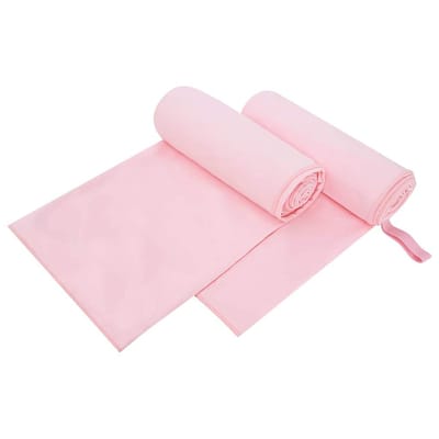 vidaXL - Sporthanddoeken - 2 - st - Roze - 200 - x - 100 - cm - Polyester - en - polyamide