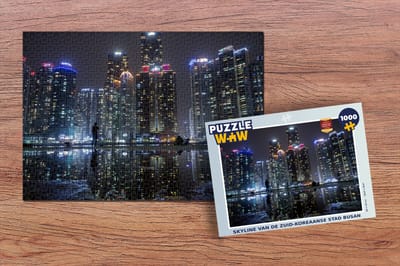 Puzzel Skyline van de Zuid-Koreaanse stad Busan - Legpuzzel - Puzzel 1000 stukjes volwassenen