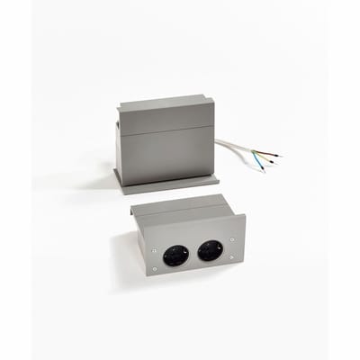 SOTECH Linero MosaiQ eBoxx Set 2-voudige wandcontactdoos (DE) voor keukenreling titaniumgrijs