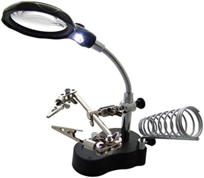 Stunq® Professionele Soldeerhulp met Vergrootglas en LED Verlichting Zwart versie
