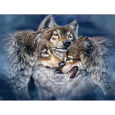 Diamond Painting Dier Kruissteek Diamant Borduurwerk Wolf Diamant Mozaïek Kit 20X30CM black