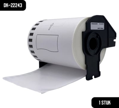 DULA Brother Compatible DK-22243 - Doorlopende labelrol - 1 rol - 102 mm x 30,48 m - Zwart op wit - Papier