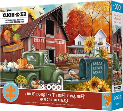 Legpuzzel Boerderij - Puzzel Stukjes - Familie Avonden - Uniek Gevormde Stukken - 1000 Stukjes - Meerkleurig