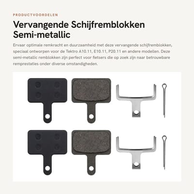 Dailygoods- Schijfremblokken Semi-Metaal - 2 Paar Remblokken - Schijfremmen - Slijtvaste Hars - Goede Remkracht - Lage Ruis