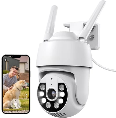 MIRA® Camerabewaking Draadloos - Camera - Beveiligingscamera Draadloos Buiten - Wit - ‎17cm x 9cm x 16cm