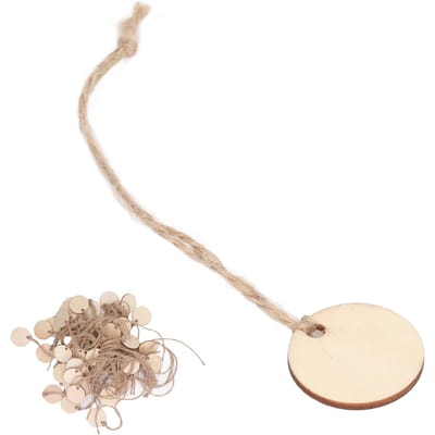 50 Pièces Étiquettes Bouteille de Vin Mode Simple Rond Bois Bricolage Artisanat Bouteille de Vin Tasse Petites Étiquettes Pendentif
