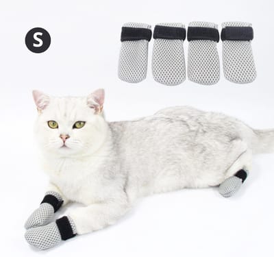 Nivard Krab Bescherming Katten - Nagelhoesjes Kat - Anti Krab Katten - Kattennagels - Maat S - Grijs