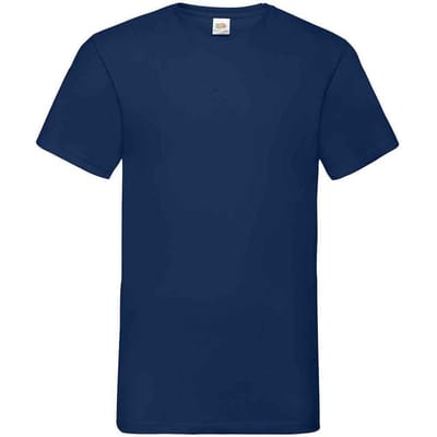 Fruit of the Loom Heren Valueweight V Neck T-shirt (Marine)