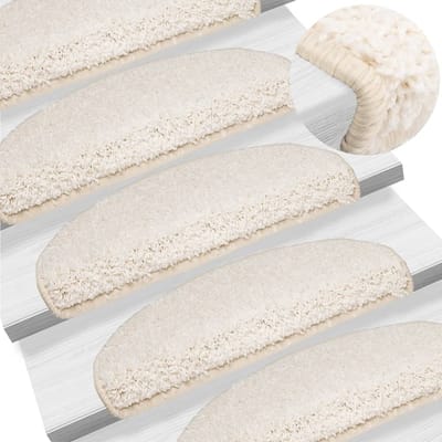 vidaXL - Trapmatten - 10 - st - 65x21x4 - cm - Wit - Halfrond - Groot