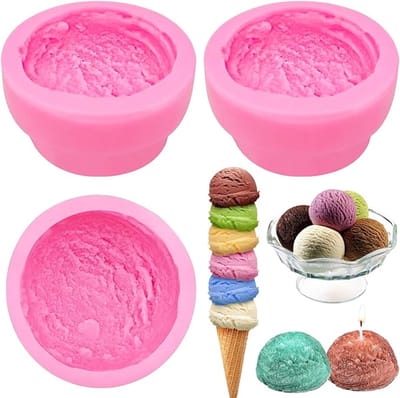 Ijsbolvorm - 3 Stuks - Siliconen Bakvorm - Koek Vormpjes - 3D - Fondant & Koekjes Vormen - Cakevorm - Bakvorm - Bakset - Bakvorm Kleine - Siliconenvormen Voor Cakedecorati - Geschikt Voor Ovens, Magnetrons of Koelkasten