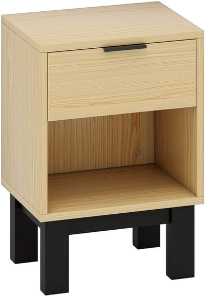 HOMCOM nachtkastje - met lade - open vak - eikenkleur
