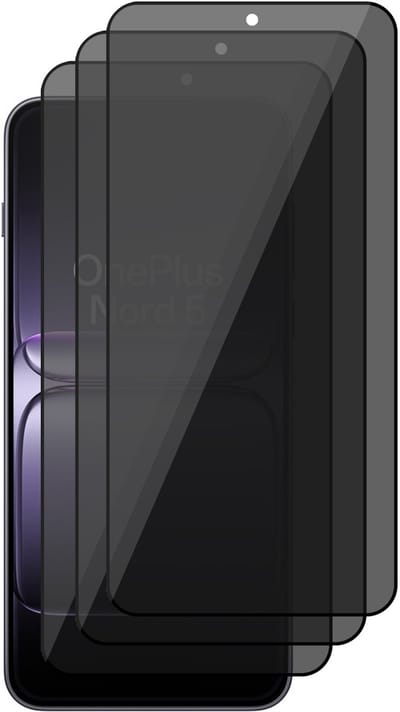 Privacy Screenprotector geschikt voor OnePlus Nord 5 - 3x Volledig Dekkend Glas Screen Protector