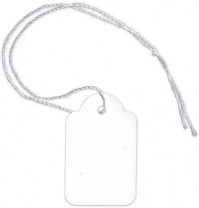 300 Blanco Prijskaartjes met Katoendraad (25x39 mm) voor Handmatig Beschrijven