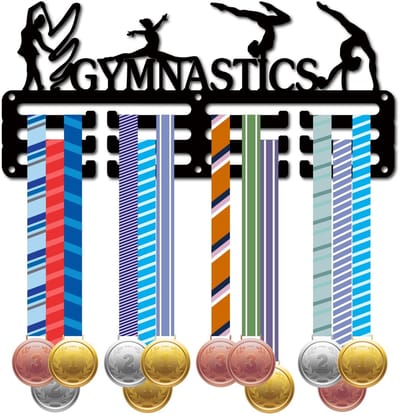Dailygoody - Gymnastiek-medaillehouder - Medailleophang - Sportmetaalophang - Zwart - Onderscheidingen - Decoratie voor Thuis - Geschikt voor Mannen e...