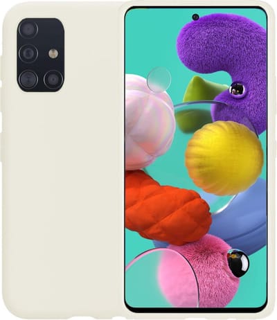 Hoesje - Geschikt voor Samsung Galaxy A51 - Sterk & Shockproof - Siliconen Case - Hoes Cover - Telefoonhoes - Wit