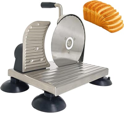 Broodsnijmachine Handmatig - Broodsnijder Keuken - Zelf Brood Snijden - Verstelbare Dikte - 32cm Breed - Zilver
