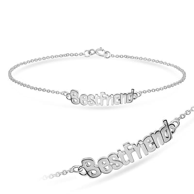 Joy|S - Zilveren best friend armband - 18 cm - massief - vriendschap armband