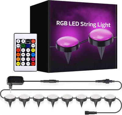 LED Lichtsnoer voor Wand en Grondmontage - Kozolux - RGB - Afstandsbediening - 12W 300lm - 18 Meter - 24 Lampen - IP44 - Zwart