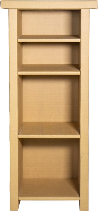 Kartonnen boekenkast laag - Geen grote opbergbak / Geen kleine opbergbak - 43 x 30 x 96 cm - Kartent