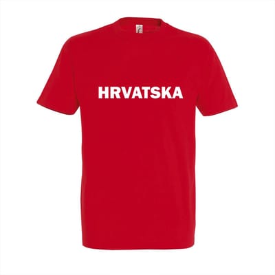 Hrvatska - Croatia - WK shirt - Voetbalshirts - KroatiÃ« - Rood T-shirt korte mouw - Maat XL - 100% Cotton