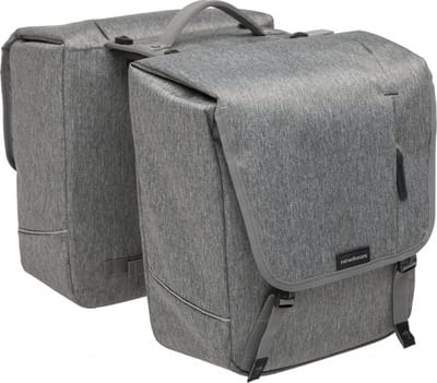 New Looxs Nova Double - Dubbele Fietstas - Geschikt voor Elektrische Fietsen - Voor MIK Bagagedrager - Afneembare Fietstas met Modern Design - 32 Liter - Grijs