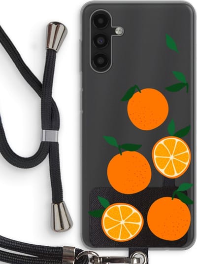 Case Company® - Hoesje met koord geschikt voor Samsung Galaxy A13 5G hoesje met Koord - Will you be my clementine - Telefoonhoesje met Zwart Koord - Bescherming aan alle Kanten en Over de Schermrand