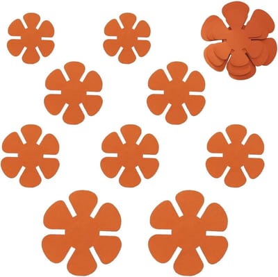 Pannenbeschermers Set - Keukengerei Voering - Krasvrij Stapelen - Wasbaar Vilt Materiaal - 3 Maten - Oranje