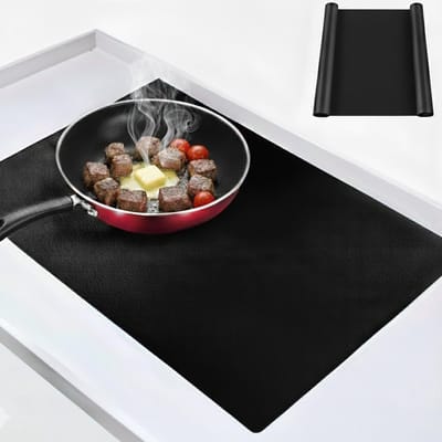Grote siliconen inductiekookplaat beschermmat van 52 x 78 cm, hittebestendig, herbruikbaar en isolerend, ideaal voor inductiekookplaten
