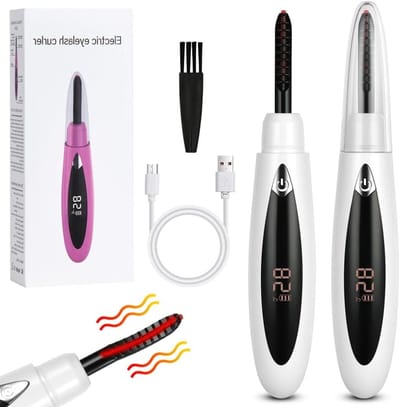 Verwarmde Wimperkruller, Elektrische Oplaadbare Wimperkruller met 3 Temperatuurinstellingen en 24 Uur Langdurige Warmte voor Perfecte Wimpers