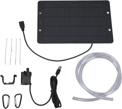 Zonnefontein met 6V 10W USB Paneel, Waterpomp voor Vogelbad en Tuin, Ideaal voor Kleine Vijvers en Aquariums