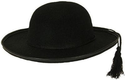 Carnaval verkleed hoed - pastoor/priester/dominee - 57 cm - zwart - vilt - hoeden