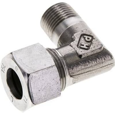 15L & M18x1.5 (con) RVS L-Vorm Snijringkoppeling Buitendraad 315bar ISO 8434-1