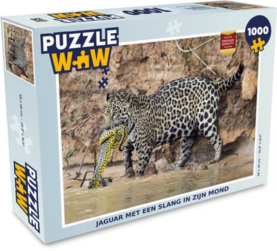 Puzzel Jaguar - Slang - Water - Legpuzzel - Puzzel 1000 stukjes volwassenen