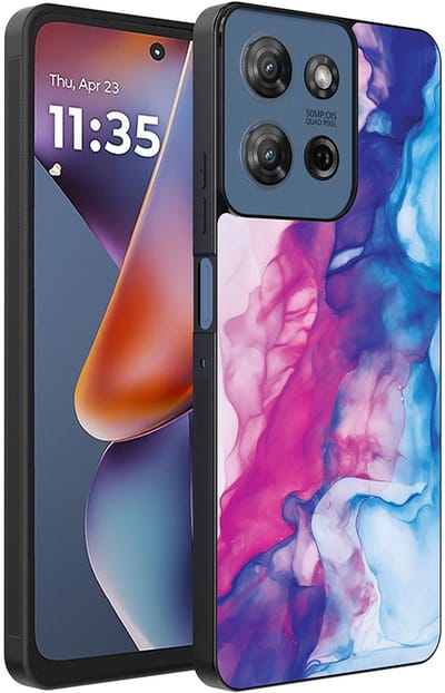 Smartphonica Telefoonhoesje Geschikt voor Motorola Moto G 2025 met Roze Blauw Marmer Opdruk - TPU Backcover Case Rose Blue Marble Design geschikt voor Motorola Moto G 2025